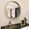 Hoadley Round Solid Wood Framed Wall Mounted Bathroom / Vanity Mirror in Natural - Fort Decor