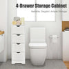 Floor Wooden Free Standing Storage Side Organizer for Bathroom - Fort Decor