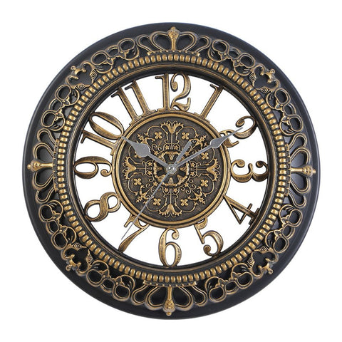 12 inch Retro European Style Wall Clock: Battery Operated Home Decoration for Outdoor Garden and Living Room, Creative Ornament