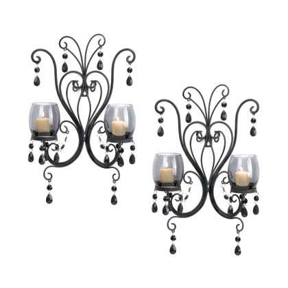 Midnight Elegance Candle Wall Sconces - Fort Decor