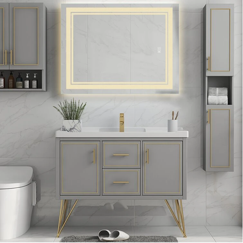 Modern & Contemporary Frameless Lighted Bathroom Mirror - Fort Decor