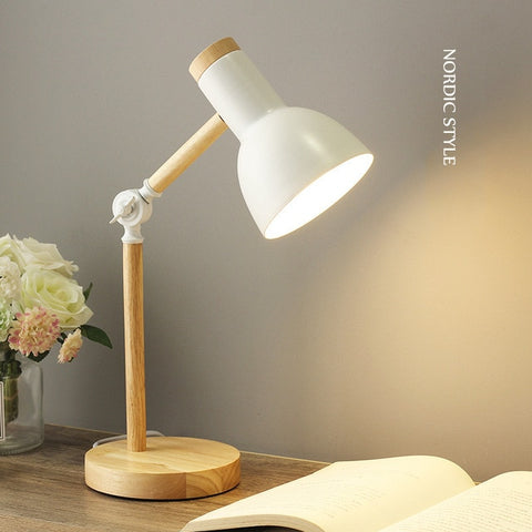Wooden Art Iron LED Folding Simple Desk Lamp - Fort Decor
