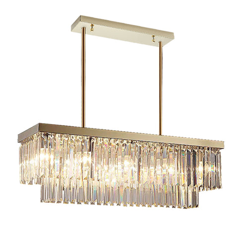 Luxury modern chandelier for dining room gold/chrome crystal light - Fort Decor