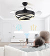 Modern Chandelier for Living Room and dining Ceiling Fan with Remote Control - Fort Decor