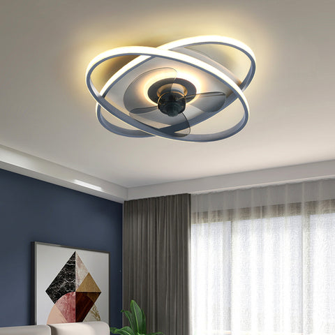 Modern led ceiling fan light lamp dining room ceiling fans with lights remote control lamps for living room - Fort Decor