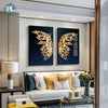 Golden butterfly Stylist Canvas Print Painting Art Aisle for Living Room - Fort Decor