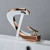 Tuqiu Basin Faucet White and Gold Bathroom Mixer Tap - Fort Decor