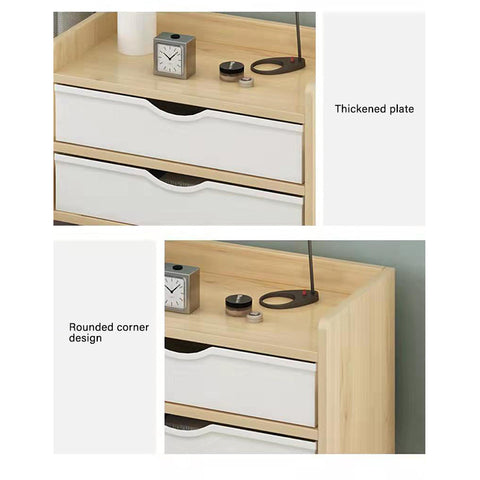 Bedside Table Night Stand  with Drawer and Storage Shelf - Fort Decor