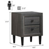 Multipurpose Retro Bedside Nightstand with 2 Drawers - Fort Decor