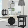 Floor Lamp Bedside Desk with USB Charging Ports Shelves - Fort Decor