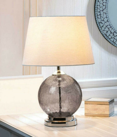 Gray Crackle Glass Table Lamp